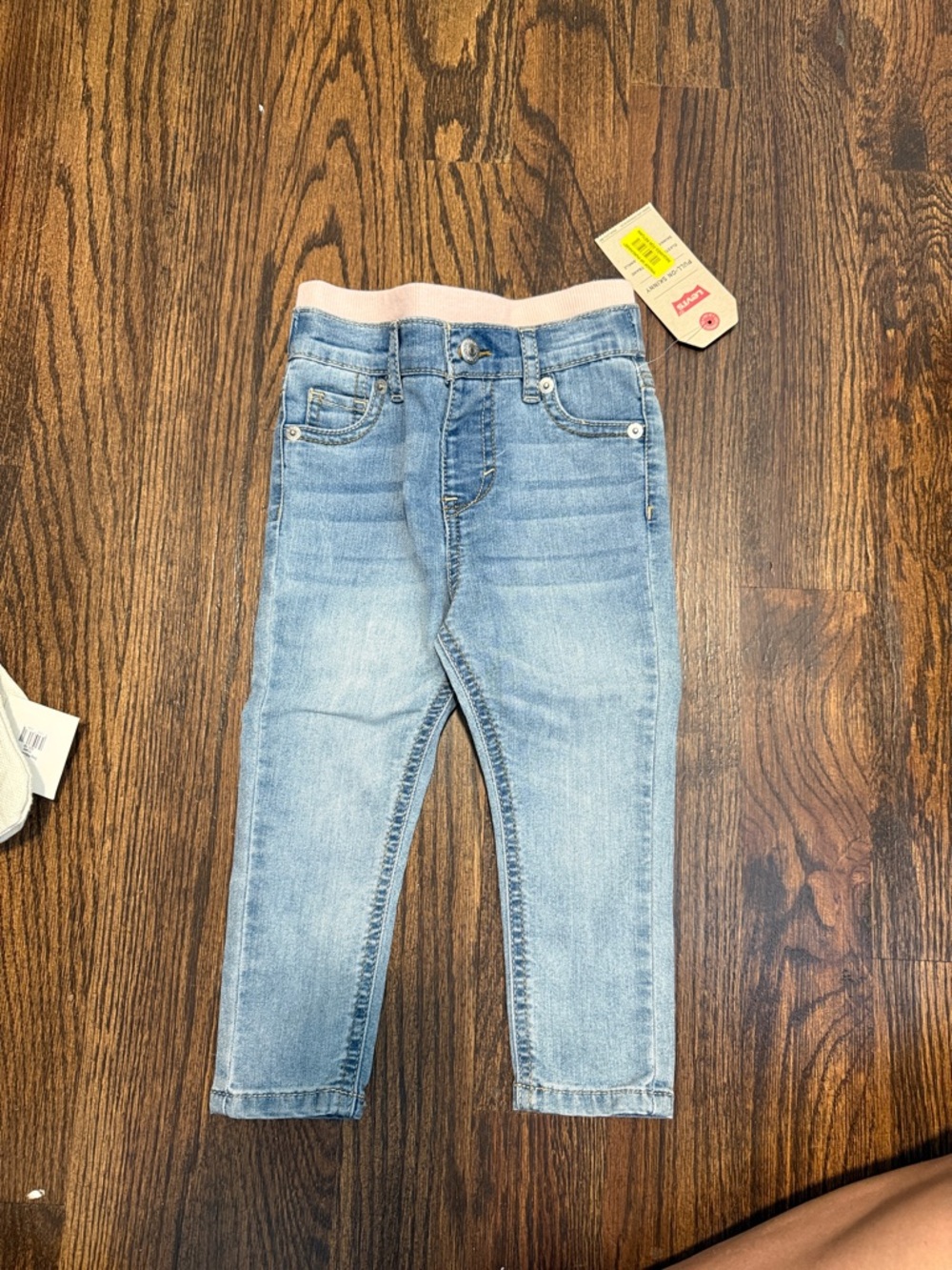 Levi's Light Blue Kids Denim Jeggings with Pink Waistband size 24 months
